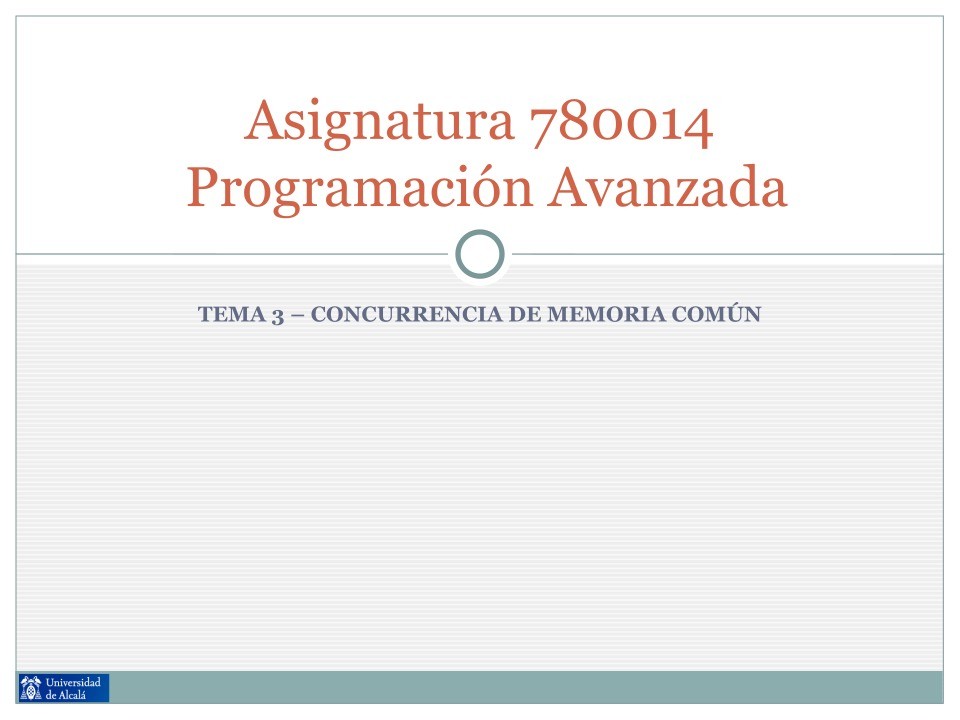 Imágen de pdf Tema 3 - concurrencia de memoria común - Programación Avanzada